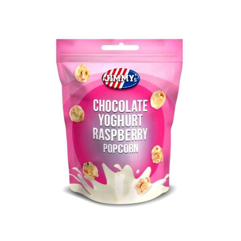 Jimmy’s Raspberry Yoghurt White Chocolate Popcorn 120g