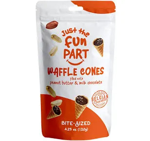 Just The Fun Part Waffle Cones Peanut Butter  & Milk Chocolate