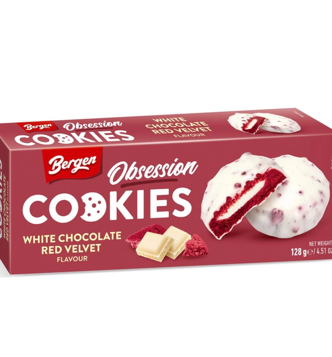 Bergen Cookies White Chocolate Red Velvet 128g