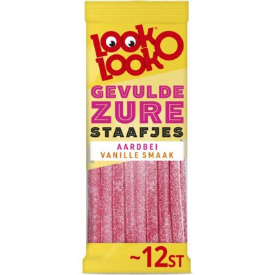 Look O Look Gevulde Zure Staafjes Aardbei-Vanillesmaak
