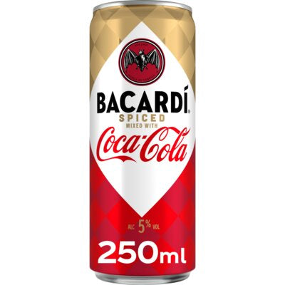 Bacardi spiced rum &cola 250ml